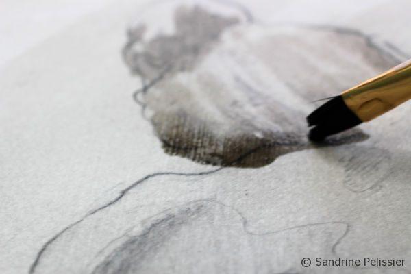 Indian ink washes over life drawings- step by step tutorial